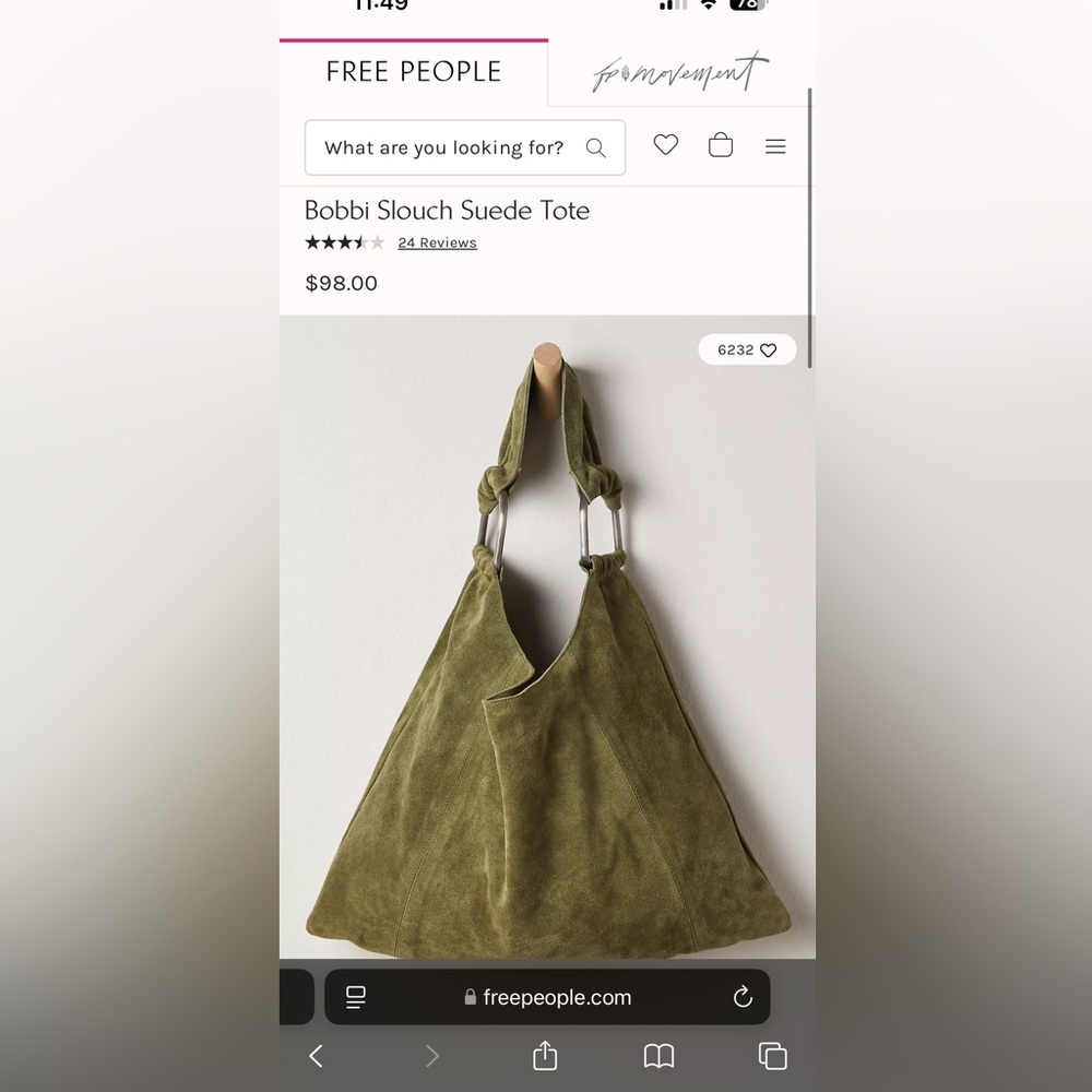 Free people suede tote